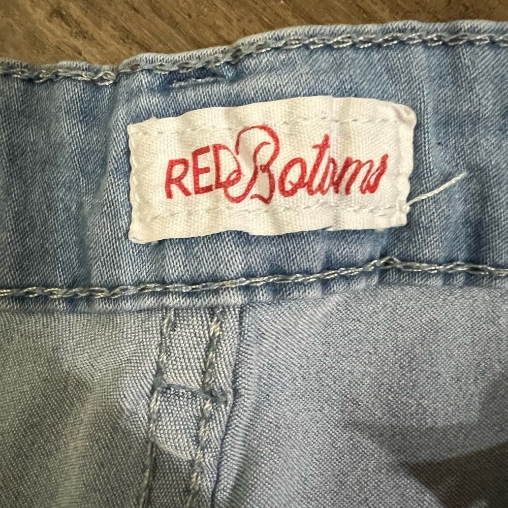 Ladies Red Bottoms pants light denim wash flare jeans sz 13/31 - Picture 3 of 7